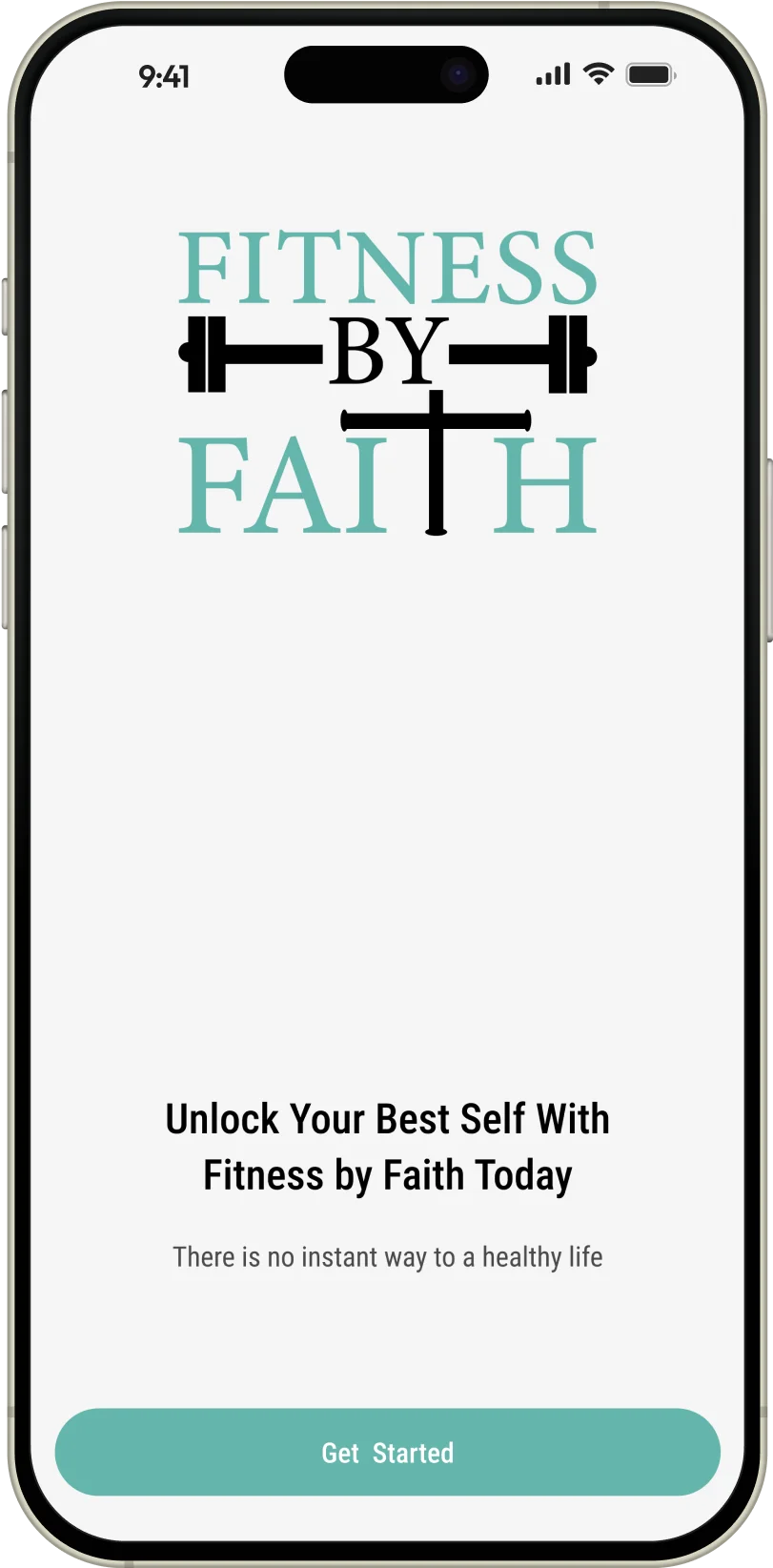 Fitness by Faith by Laken: Motivational fitness banner promoting healthy lifestyle transformation journey