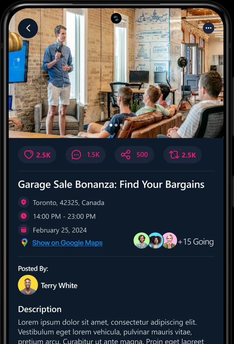 Kotlin development company showcasing Android app interface with modern UI components