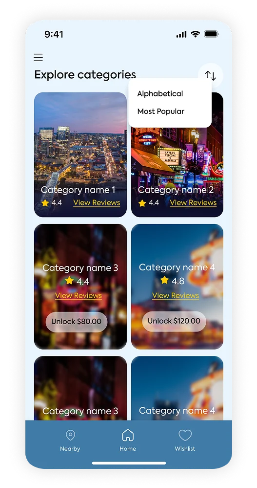 nashville wireframes mockup