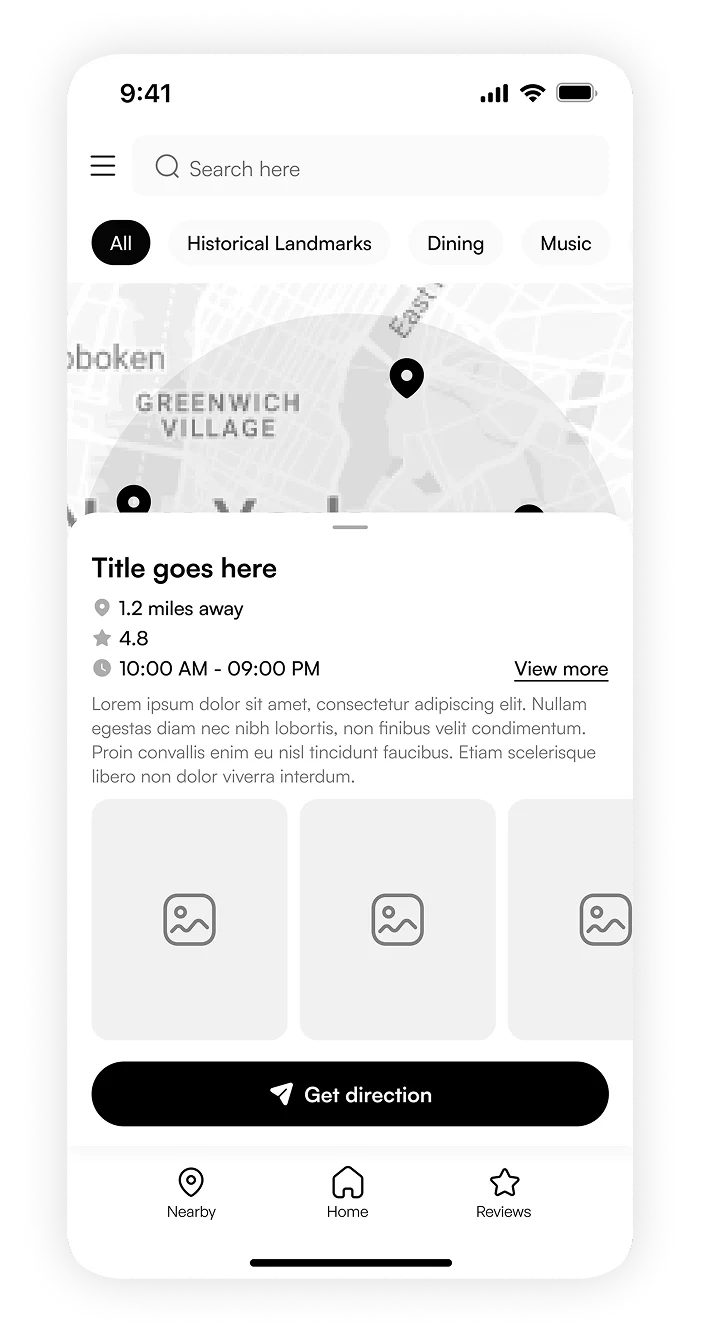 nashville wireframes mockup