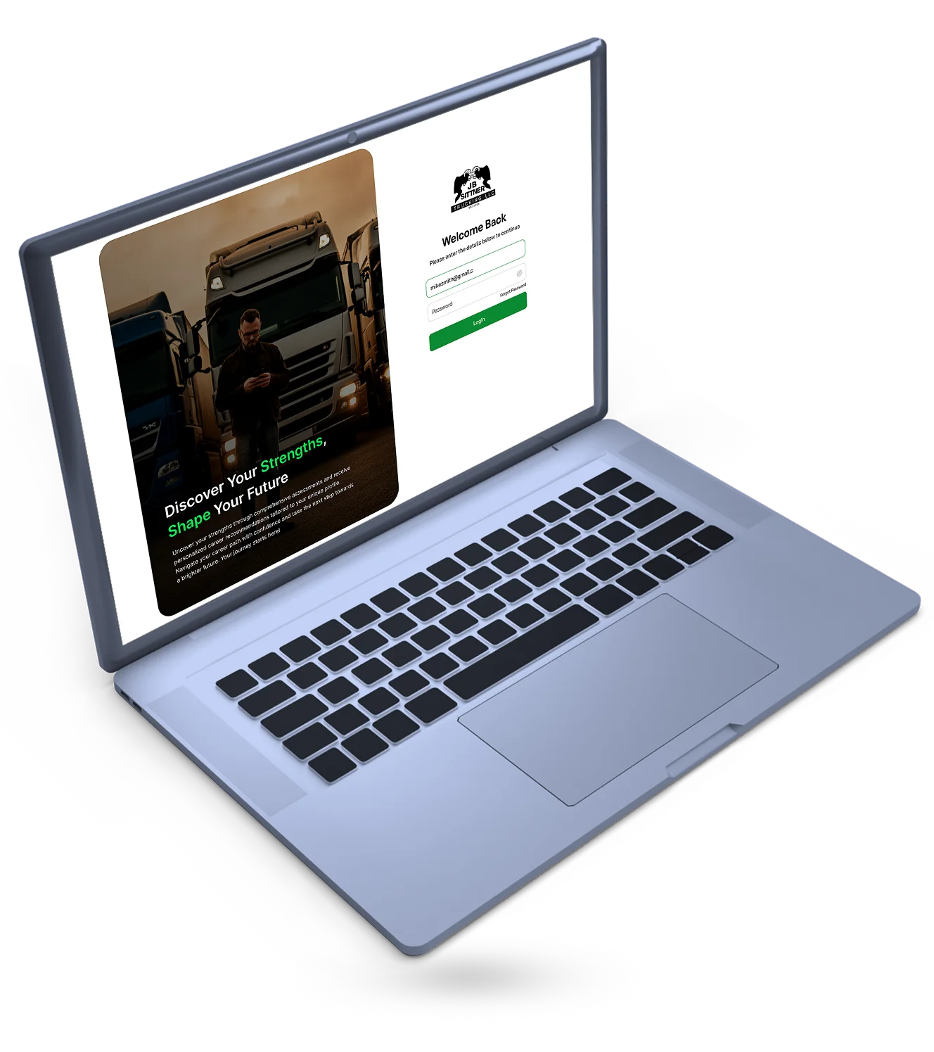 UI mockup highlighting a software development agency's custom solutions with modern design and functionality.