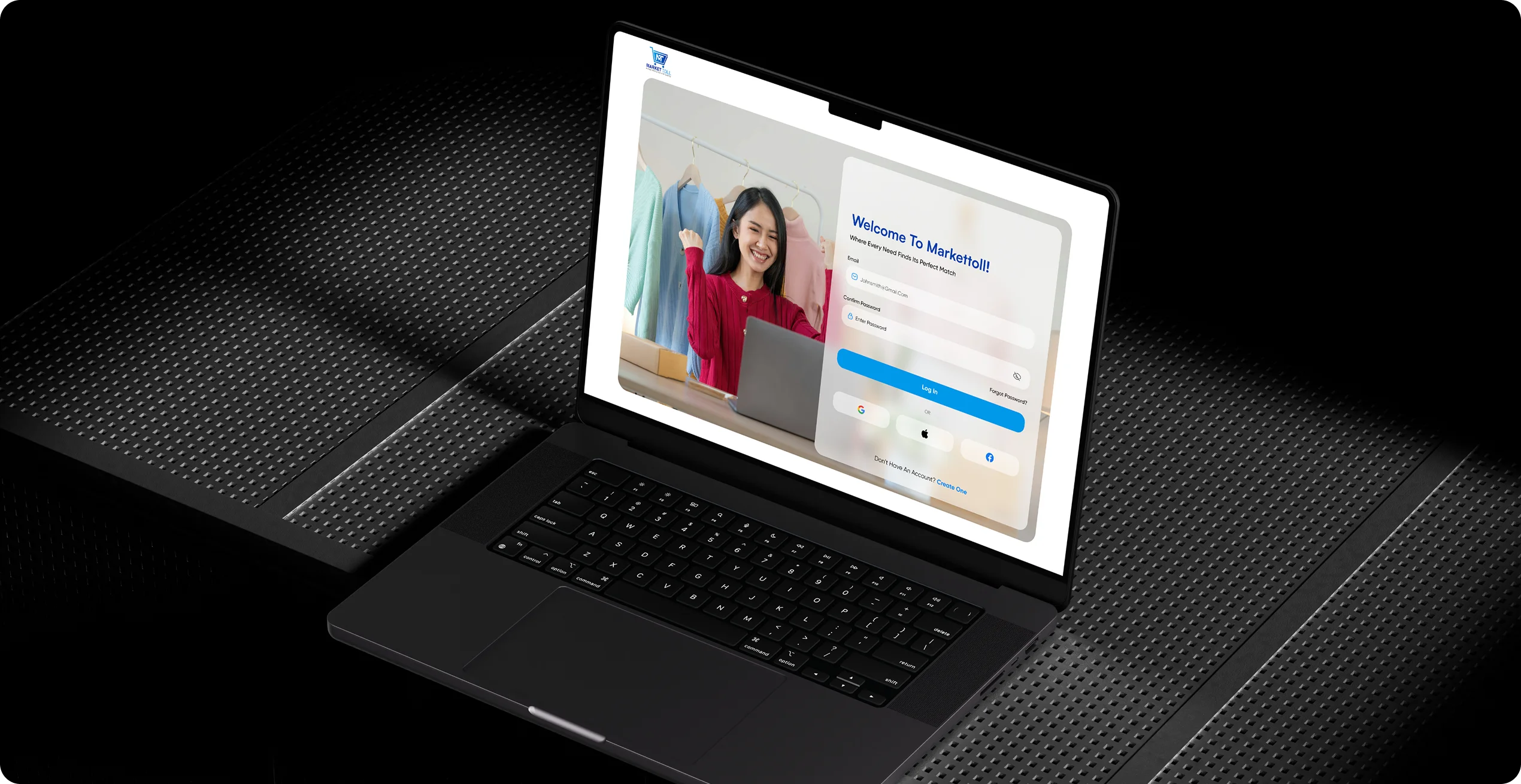 Markettoll mobile app interface showing digital marketplace and e-commerce transaction features.